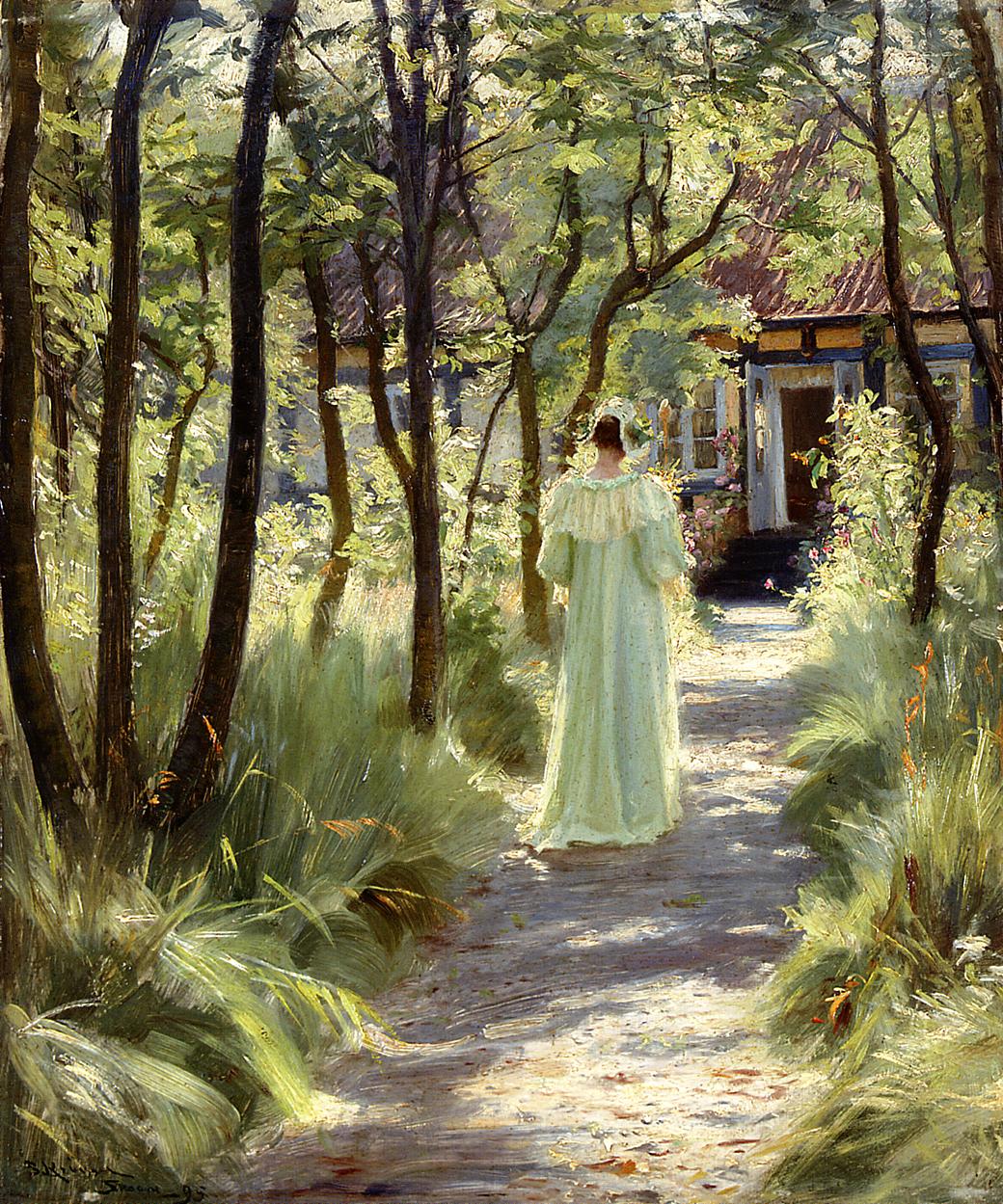 Marie dans le jardin - Peder Severin Kroyer - Reproductions de tableaux et peintures haut de gamme