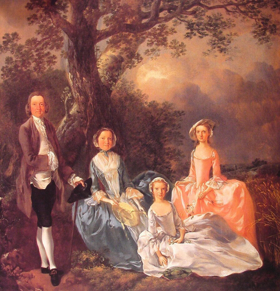 Mr. and Mrs. John Gravenor and their Daughters, Elizabeth and Ann - Thomas Gainsborough - Reproductions de tableaux et peintures haut de gamme