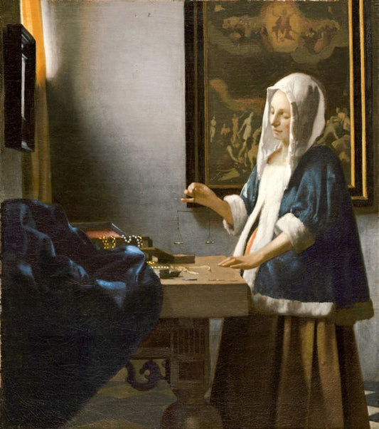 La Femme à la balance - Johannes Vermeer - Reproductions de tableaux et peintures haut de gamme