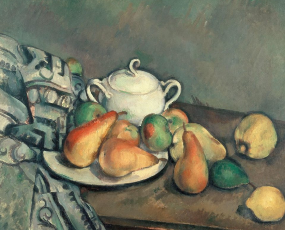 Sucrier, pommes et tissu - Paul Cézanne - Reproductions de tableaux et peintures haut de gamme