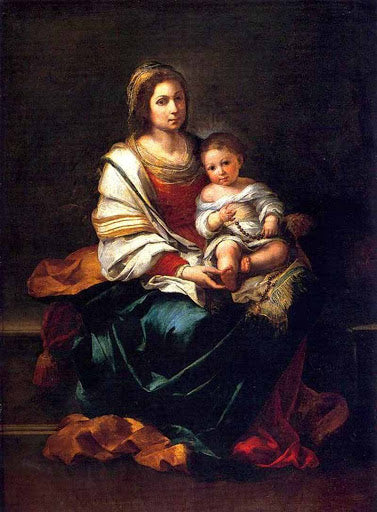 La Vierge du Rosaire - Bartolomé Esteban Murillo - Reproductions de tableaux et peintures haut de gamme