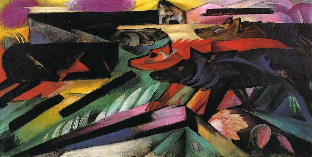 Les Loups (Guerre des Balkans) - Franz Marc - Reproductions de tableaux et peintures haut de gamme