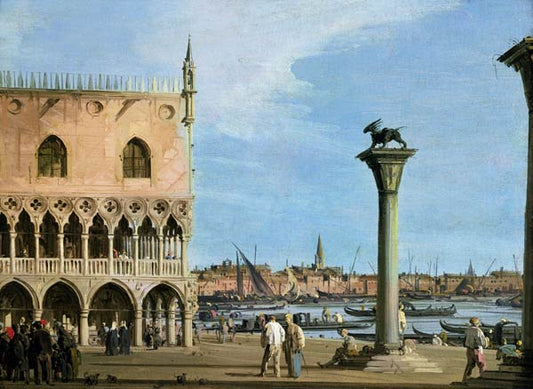 La Piazzetta di San Marco en regardant vers le sud, Venise - Giovanni Antonio Canal - Reproductions de tableaux et peintures haut de gamme