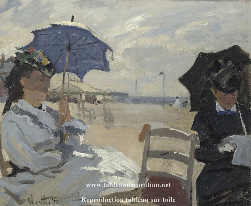 La Plage à Trouville - Claude Monet - Reproductions de tableaux et peintures haut de gamme