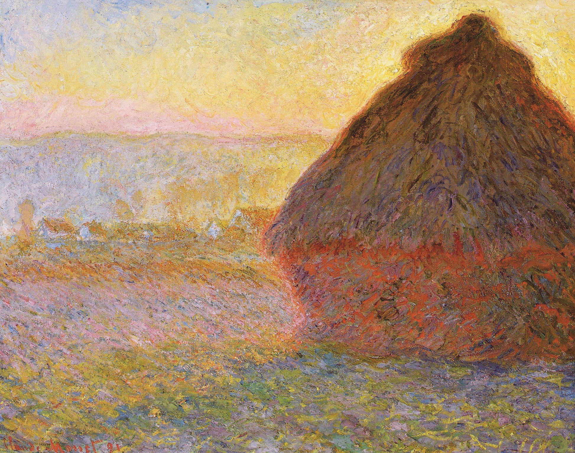 Meule, crépuscule - Claude Monet - Reproductions de tableaux et peintures haut de gamme