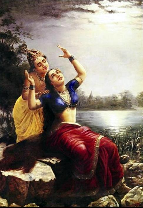 Radha and Madhav - Raja Ravi Varma - Reproductions de tableaux et peintures haut de gamme