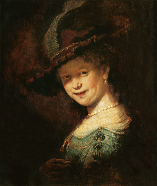 Saskia van Uijlenburgh en tant que jeune fille - Rembrandt van Rijn - Reproductions de tableaux et peintures haut de gamme