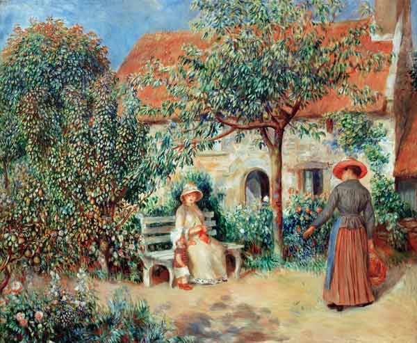 Scène du jardin - Pierre-Auguste Renoir - Reproductions de tableaux et peintures haut de gamme