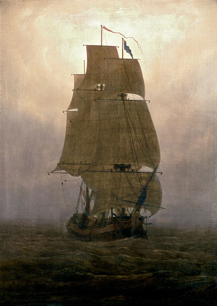 Segelschiff im Nebel - Caspar David Friedrich - Reproductions de tableaux et peintures haut de gamme