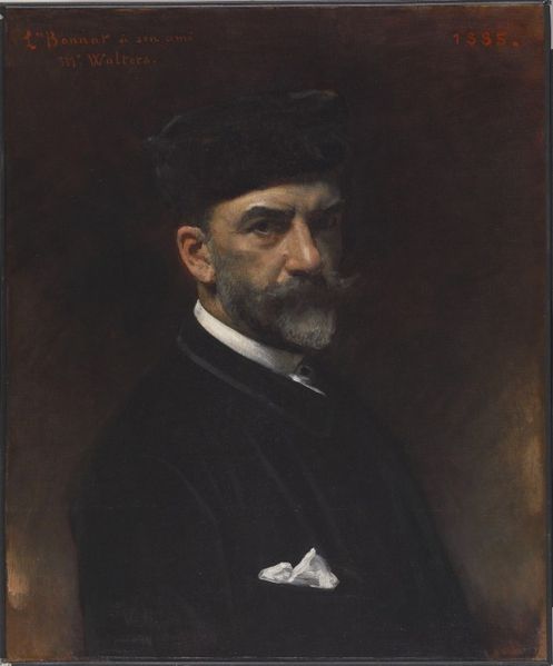 Autoportrait dédié à William Walters - Léon Bonnat - Reproductions de tableaux et peintures haut de gamme