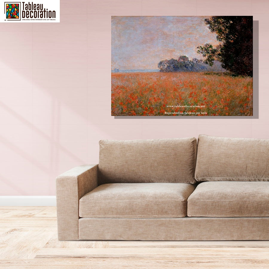 Champ d'avoine aux coquelicots - Tableau Monet - Reproductions de tableaux et peintures haut de gamme