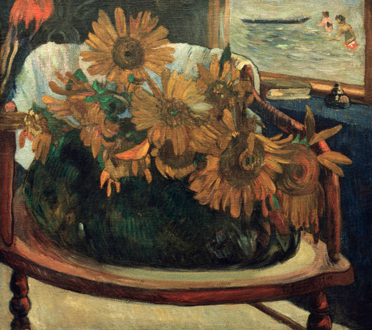 Tournesols dans un fauteuil - Paul Gauguin - Reproductions de tableaux et peintures haut de gamme