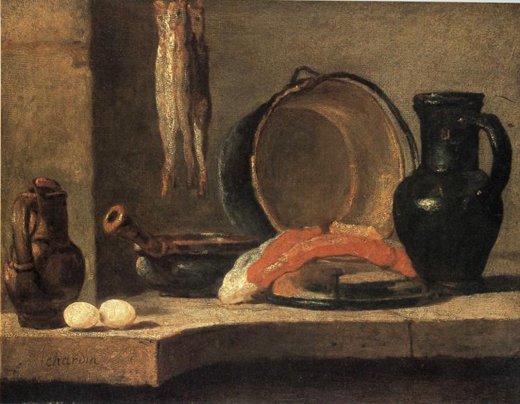 Nature morte avec des harengs - Jean Siméon Chardin - Reproductions de tableaux et peintures haut de gamme