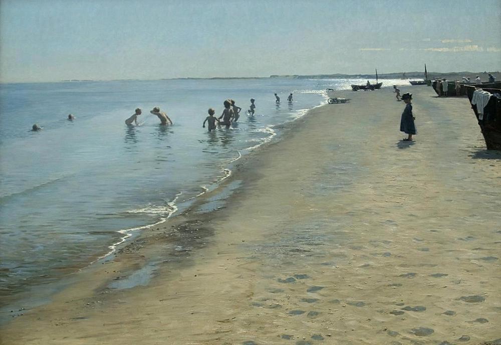 Journée d'été sur la plage sud de Skagen - Peder Severin Kroyer - Reproductions de tableaux et peintures haut de gamme