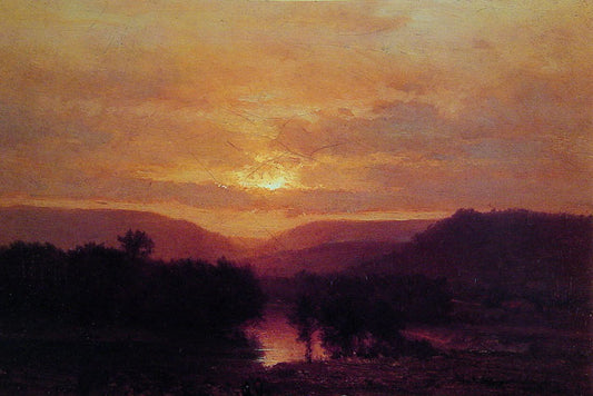 Sunset - George Inness - Reproductions de tableaux et peintures haut de gamme