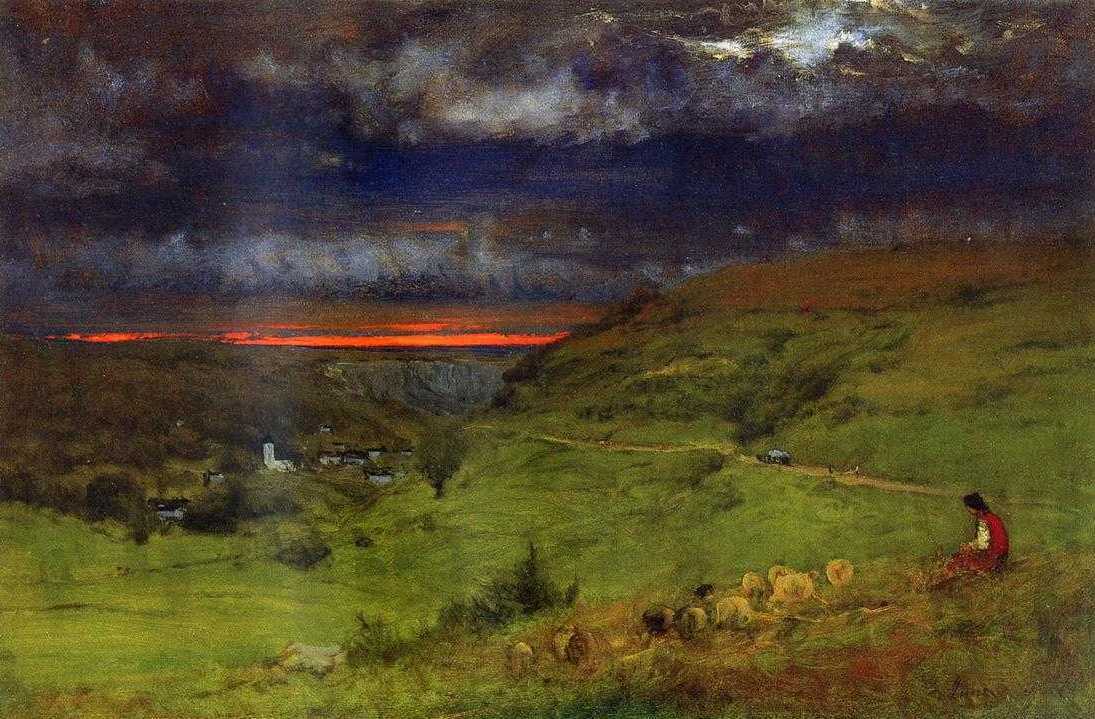 Sunset at Etretat - George Inness - Reproductions de tableaux et peintures haut de gamme