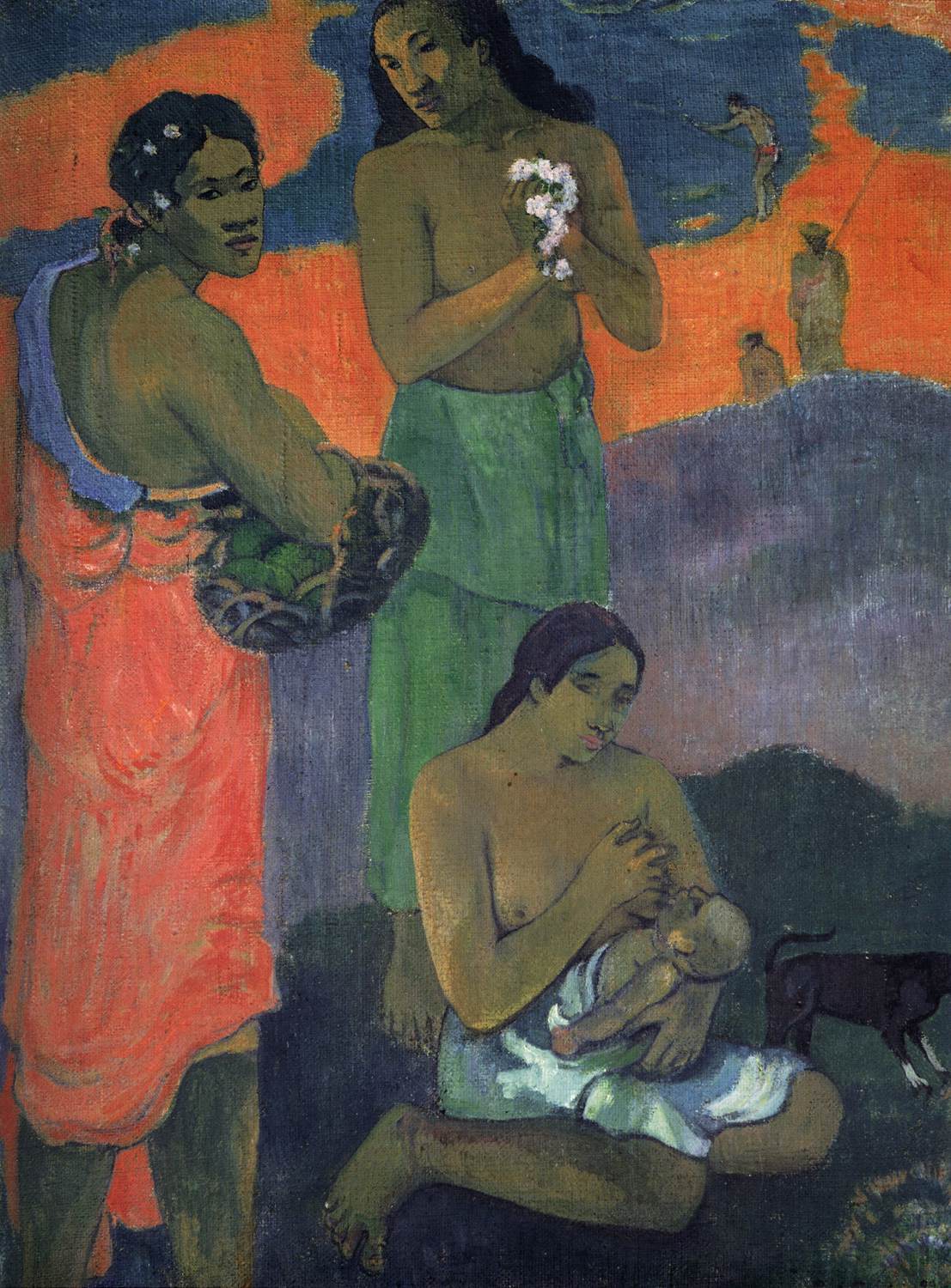 Femmes au bord de la mer (La maternité) - Paul Gauguin - Reproductions de tableaux et peintures haut de gamme