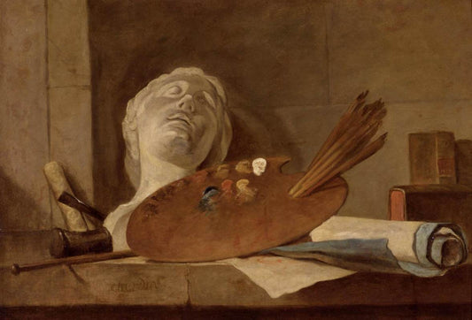 Les attributs de la peinture et de la sculpture - Jean Siméon Chardin - Reproductions de tableaux et peintures haut de gamme