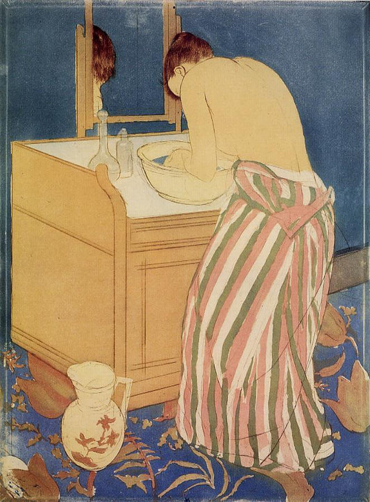 Femme se baignant (La Toilette) - Mary Cassatt - Reproductions de tableaux et peintures haut de gamme