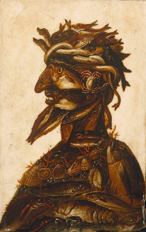 Têtes anthropomorphes représentant l'un des quatre éléments - l'eau - Arcimboldo - Reproductions de tableaux et peintures haut de gamme