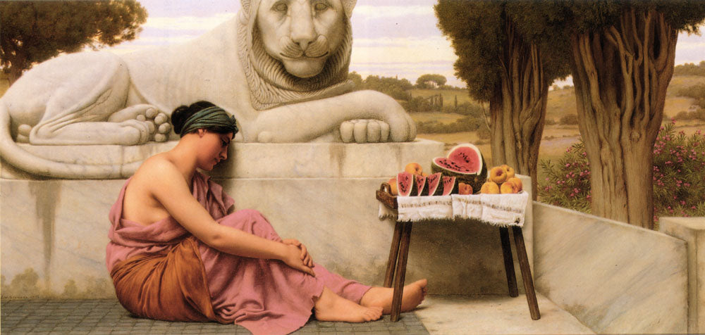 Le vendeur de fruits - John William Godward - Reproductions de tableaux et peintures haut de gamme