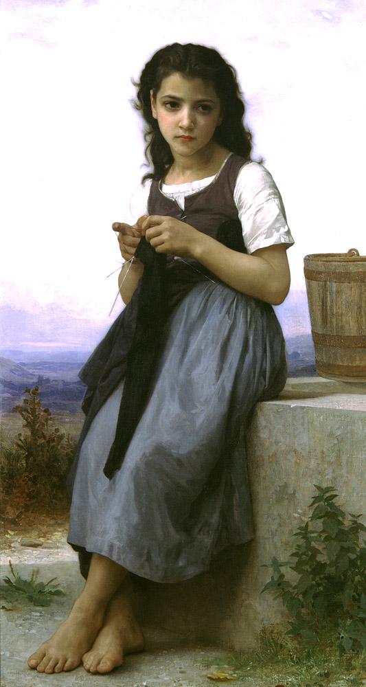 La tricoteuse de William Bouguereau - Reproductions de tableaux et peintures haut de gamme