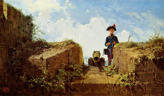 L'avant-poste du tricot, 1860 - Carl Spitzweg - Reproductions de tableaux et peintures haut de gamme