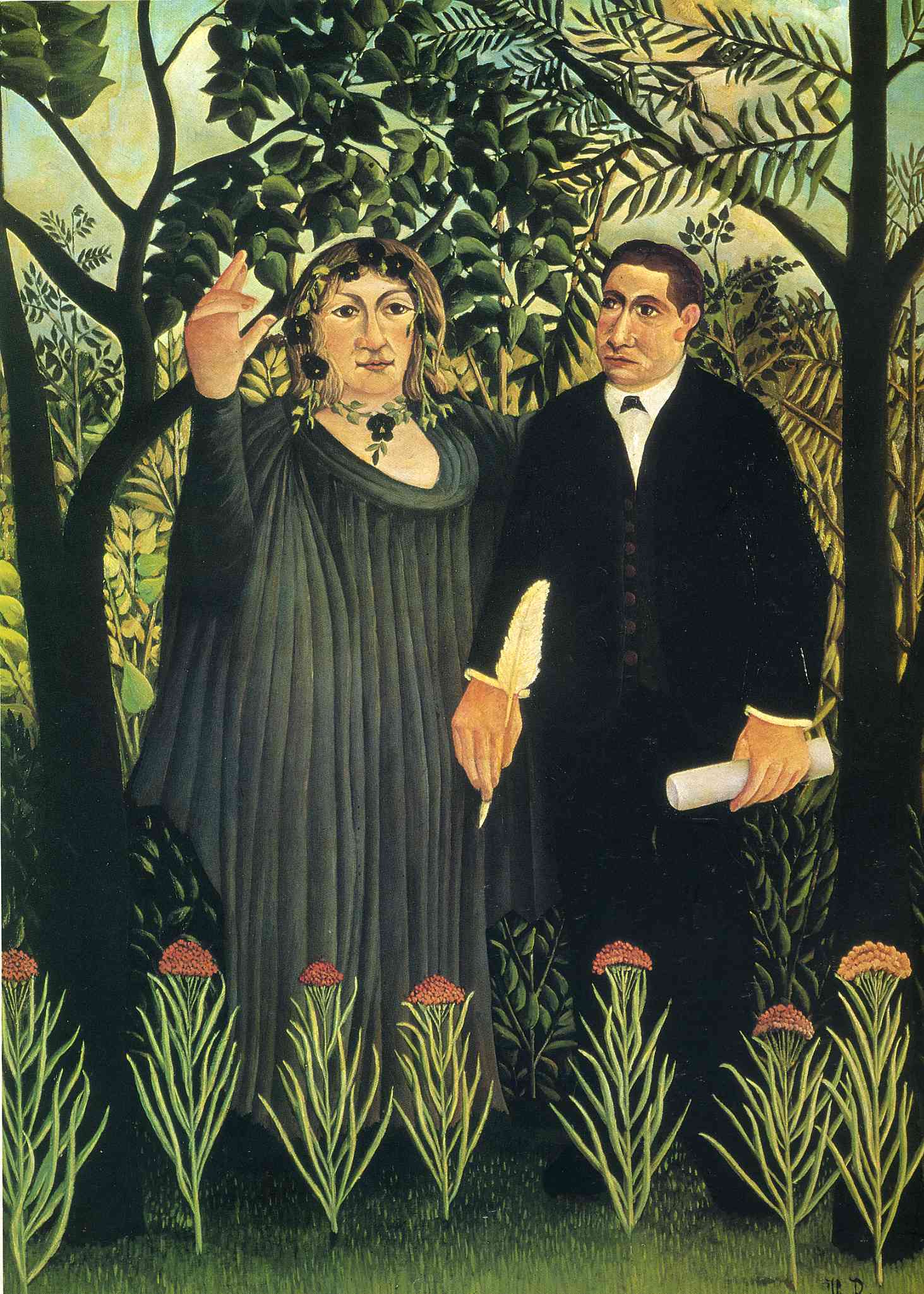 La muse inspirant le poète - Henri Rousseau - Reproductions de tableaux et peintures haut de gamme