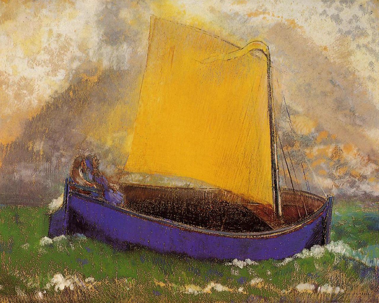 Le bateau mystérieux - Odilon redon - Reproductions de tableaux et peintures haut de gamme