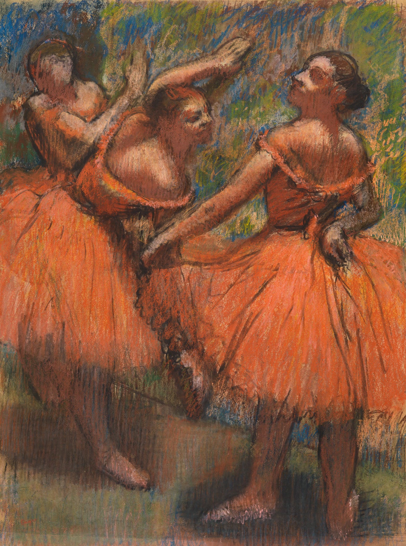 Danseuses en rouge - Edgar Degas - Reproductions de tableaux et peintures haut de gamme