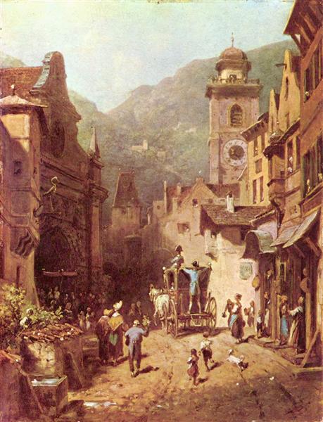 La visite du père, 1870 - Carl Spitzweg - Reproductions de tableaux et peintures haut de gamme