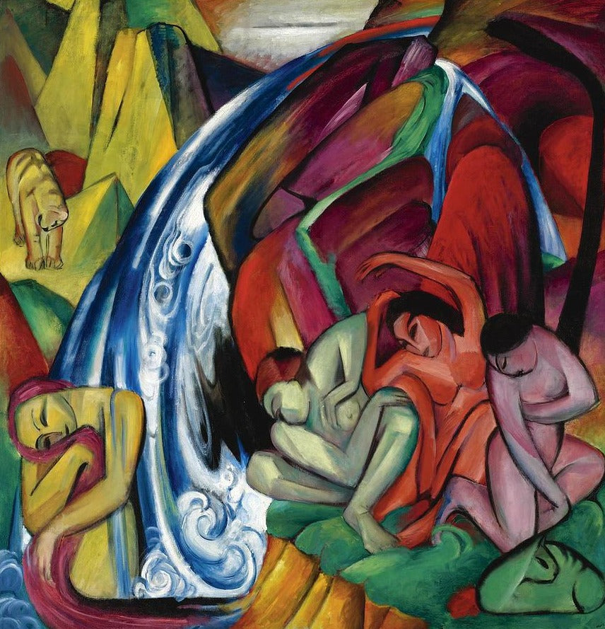 La cascade - Franz Marc - Reproductions de tableaux et peintures haut de gamme