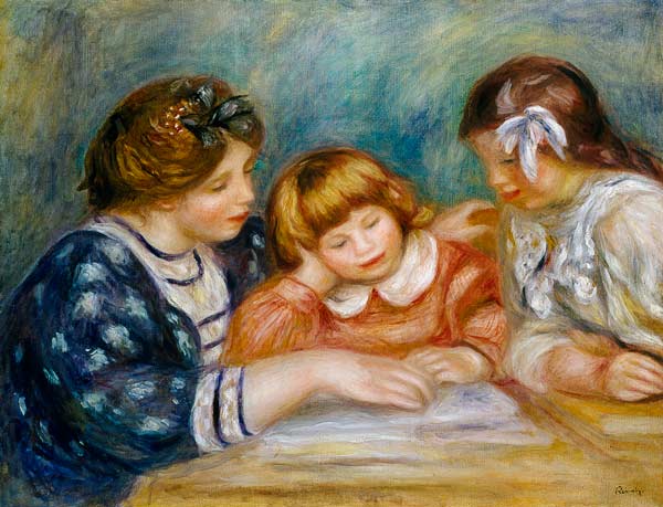 La leçon - Pierre-Auguste Renoir - Reproductions de tableaux et peintures haut de gamme