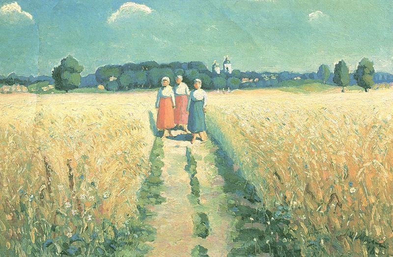 Three women on the road - Kazimir Malevich - Reproductions de tableaux et peintures haut de gamme