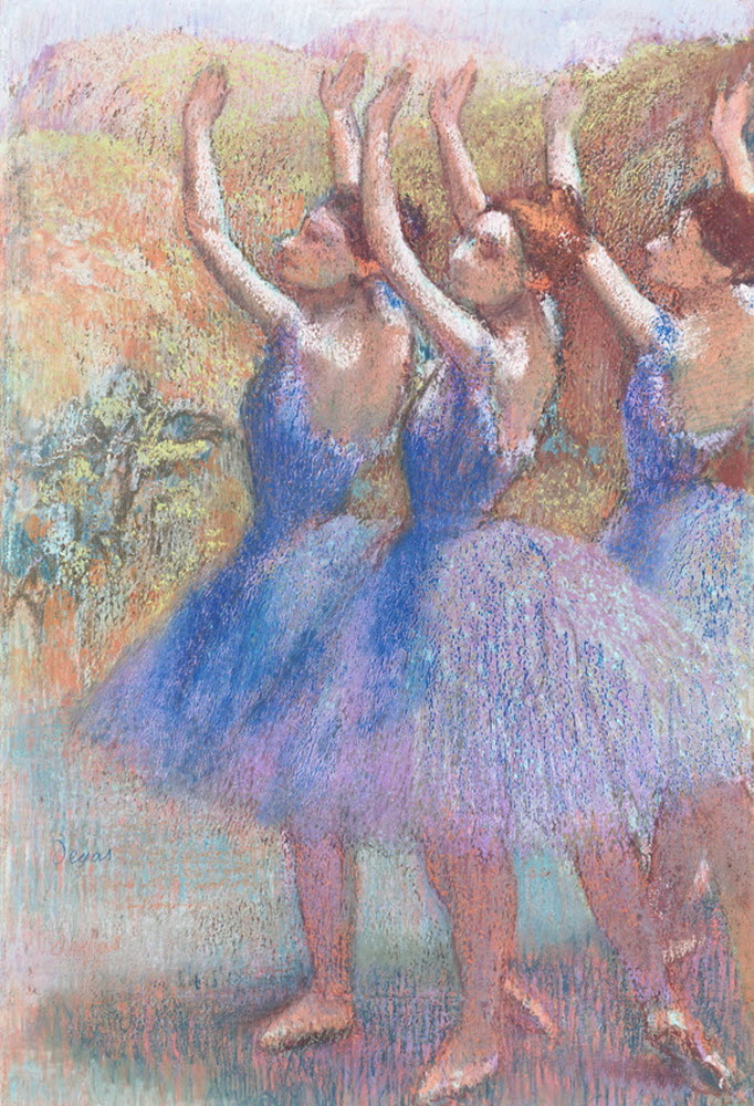 Trois danseuses en bleu - Edgar Degas - Reproductions de tableaux et peintures haut de gamme