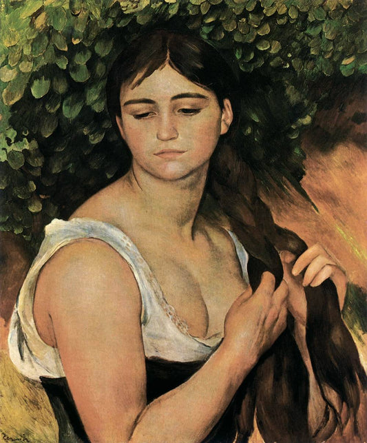 La Natte (Suzanne Valadon) - Pierre-Auguste Renoir - Reproductions de tableaux et peintures haut de gamme