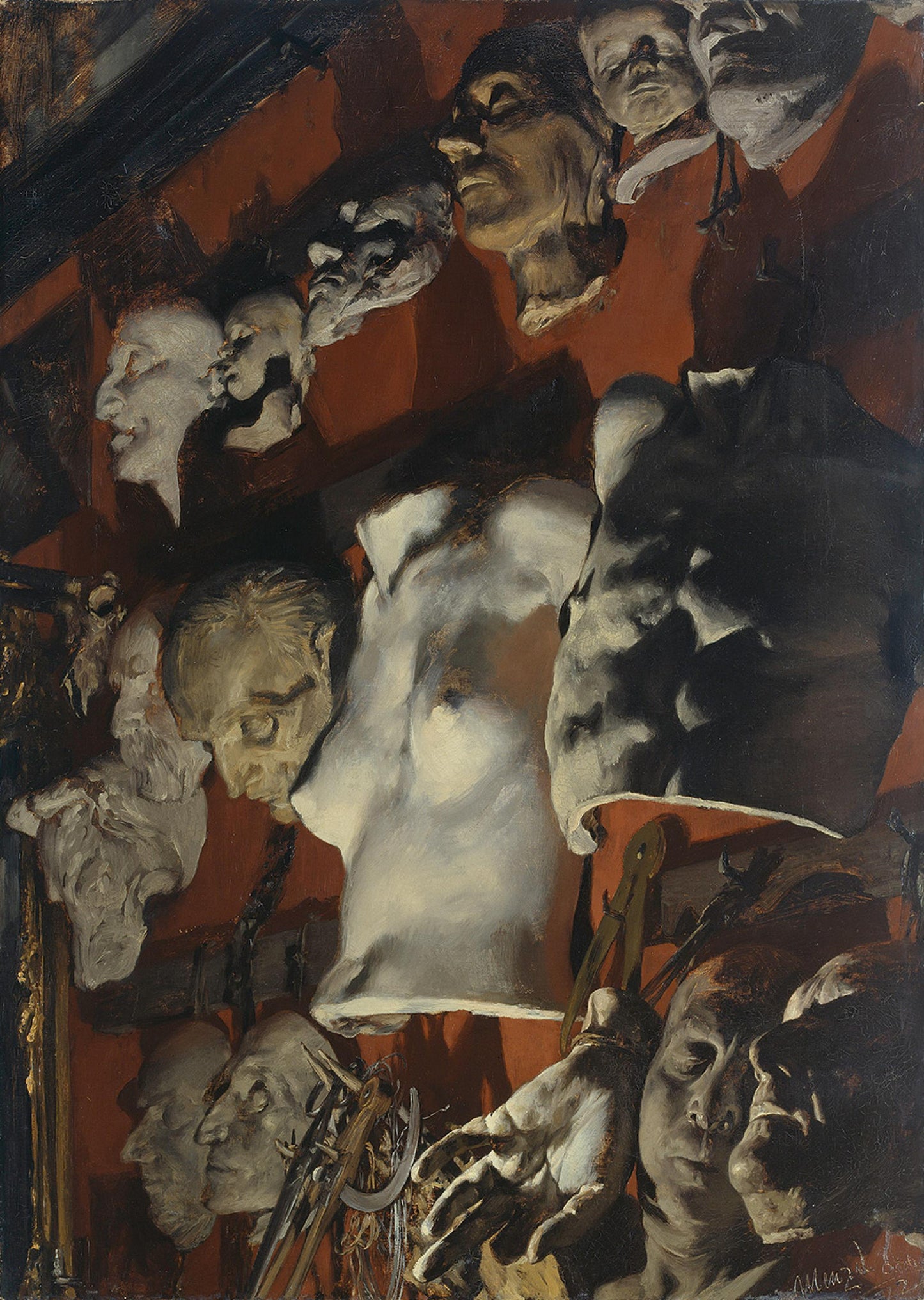 Le mur du studio - Adolph von Menzel - Reproductions de tableaux et peintures haut de gamme