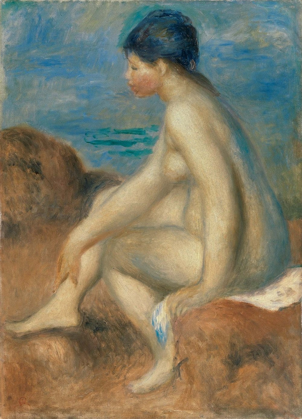 Un baigneur de Pierre-Auguste Renoir - Reproductions de tableaux et peintures haut de gamme