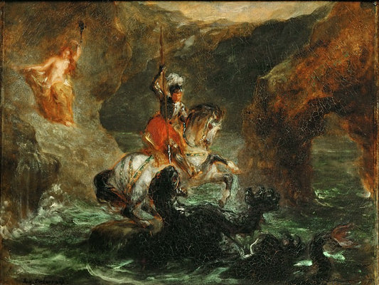 Saint Georges dans la lutte avec le dragon - Eugène Delacroix - Reproductions de tableaux et peintures haut de gamme