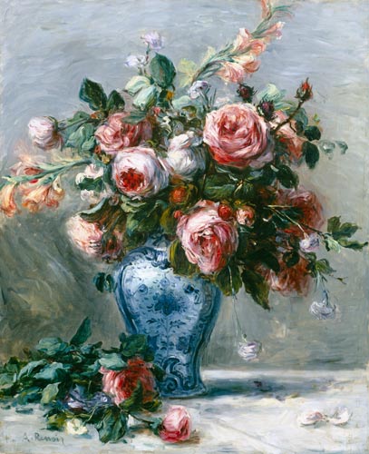 Vase de roses - Pierre-Auguste Renoir - Reproductions de tableaux et peintures haut de gamme