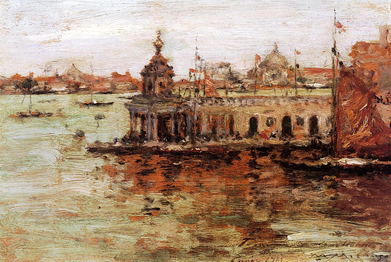 Venice - View of the Navy Arsenal - William Merritt Chase - Reproductions de tableaux et peintures haut de gamme