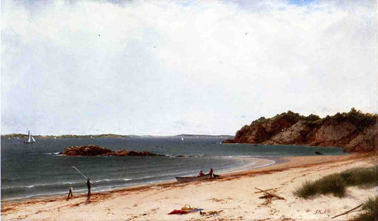 View of the Beach at Beverly, Massachusetts - John Frederick Kensett - Reproductions de tableaux et peintures haut de gamme