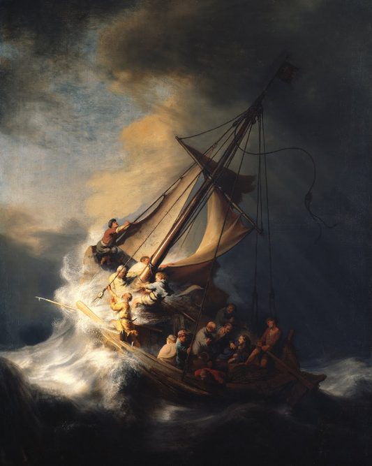 Le Christ dans la tempête sur la mer de Galilée - Rembrandt van Rijn - Reproductions de tableaux et peintures haut de gamme