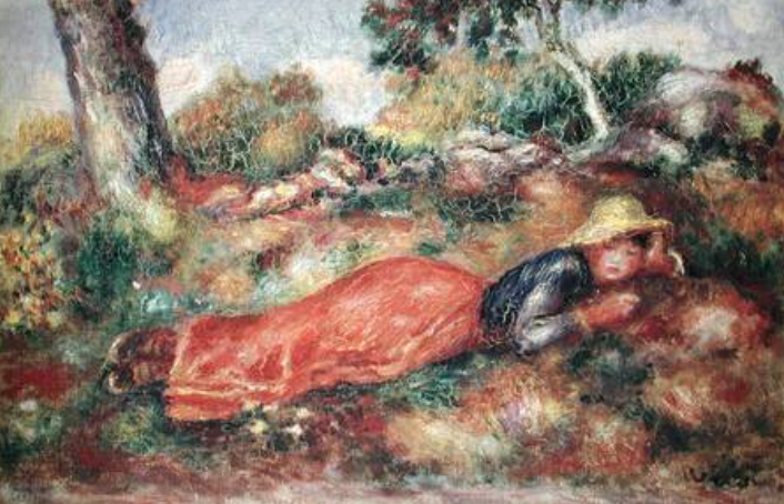 Jeune fille dormant sur l'herbe - Pierre-Auguste Renoir - Reproductions de tableaux et peintures haut de gamme