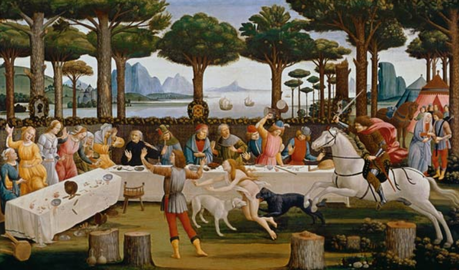 Le banquet de Nastagio degli Onesti - Sandro Botticelli - Reproductions de tableaux et peintures haut de gamme