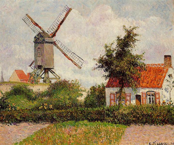 Moulin à vent à Knocke - Camille Pissarro - Reproductions de tableaux et peintures haut de gamme