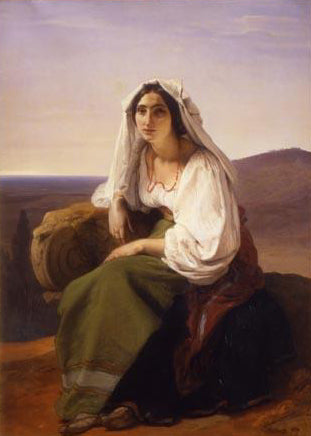 Woman from Ciociaria (Roman peasant woman) - Francesco Hayez - Reproductions de tableaux et peintures haut de gamme