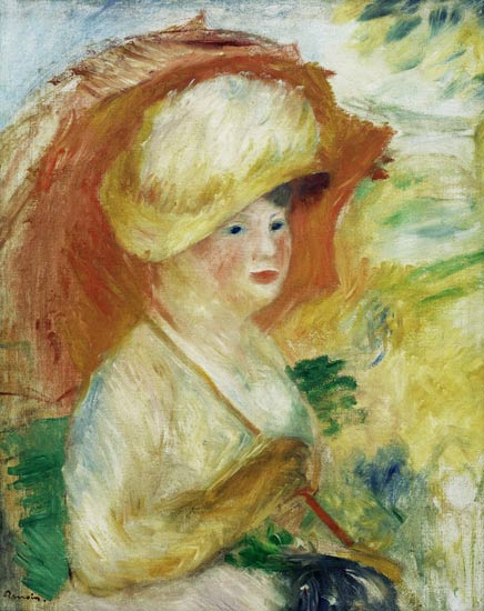 Femme avec ombrelle - Pierre-Auguste Renoir - Reproductions de tableaux et peintures haut de gamme