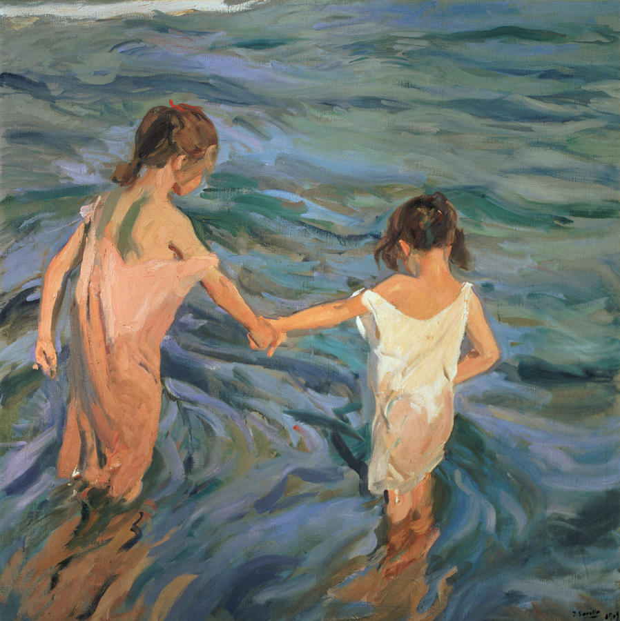 Les enfants dans la mer - Sorolla - Reproductions de tableaux et peintures haut de gamme