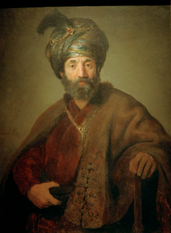 Homme en costume oriental - Rembrandt van Rijn - Reproductions de tableaux et peintures haut de gamme